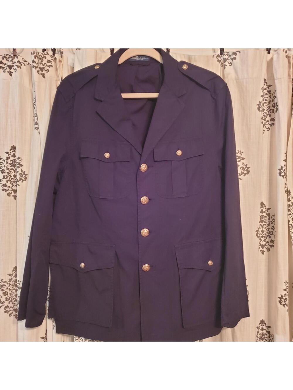 Vintage Ralph Lauren Navy Military-Style Nautical Jacket